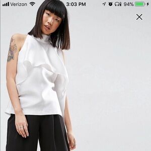 Sleeveless top with frill detail